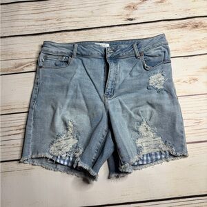Judy Blue Light Blue Distressed Jean Shorts